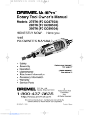 Dremel MultiPro F013027503 Owner's Manual