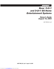 Bose AV3-2-1 GS Owner's Manual