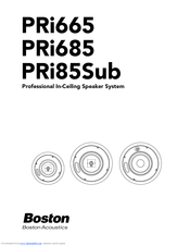 Boston Acoustics PRi85Sub User Manual