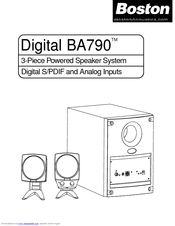 Boston Acoustics Digital BA790 Owner's Manual