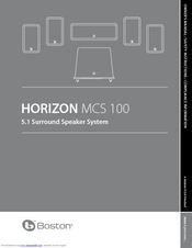 Boston Acoustics Horizon MCS 100 Owner's Manual