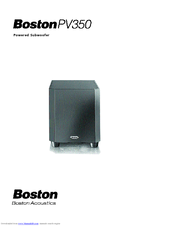 Boston Acoustics PV350 User Manual
