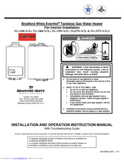 Bradford White BRADFORD WHITE EVERHOT TG237I-N(X) Installation And Operation Instruction Manual