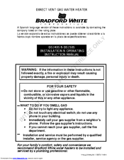 Bradford White DS150S Installation And Operating Instruction Manual