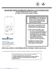 Bradford White EVERHOT IGI-180C Series Installation And Operating Instruction Manual