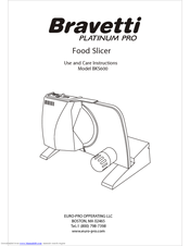 Bravetti PLATINUM PRO BKS600 Use And Care Instructions Manual