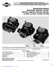 Briggs & Stratton 28S700 Series Operator Owner's Manual