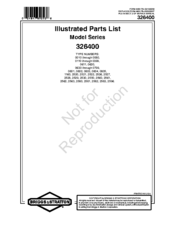 Briggs & Stratton 326400 Series Illustrated Parts List