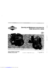 Briggs & Stratton 272484 Operating And Maintenance Instructions Manual