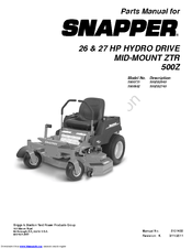Snapper 500ZB2748 Parts Manual
