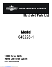 Briggs & Stratton 040228-1 Illustrated Parts List
