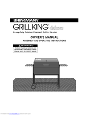 Brinkmann Grill King DeLuxe Heavy-Duty Outdoor Charcoal Grill & Smoker Owner's Manual