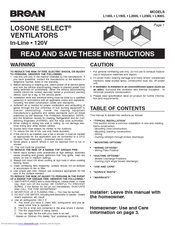 Broan LOSONE SELECT L300L Instructions Manual