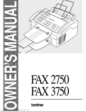 Brother FAX 3750 Owner's Manual