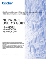 Brother HL-4040CDN - Color Laser Printer Network User's Manual