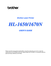Brother HL-1650/1670N User Manual