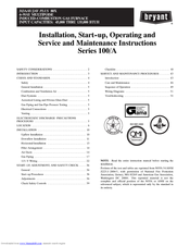 Bryant 313AAV Installation, Start-Up, Operating And Service And Maintenance Instructions