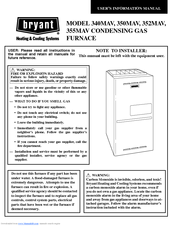 Bryant 350MAV User's Information Manual