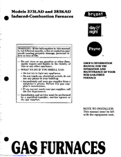 Bryant 383KAD User's Information Manual