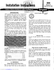 Bryant 394 Installation Instructions Manual