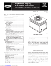 Bryant 601A042 Installation And Service Instructions Manual