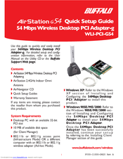 Buffalo AirStation G54 WLI-PCI-G54 Quick Setup Manual