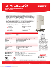 Buffalo AirStation G54 WLI-USB-G54 Specifications