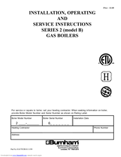 Burnham 210 Installation & Service Instructions Manual