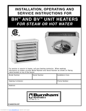 Burnham BH-165 Installation & Service Instructions Manual