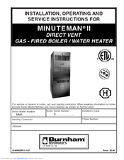 Burnham Minuteman II 5-105 Installation & Service Instructions Manual