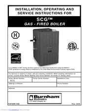 Burnham SCG 1100-H4 Installation & Service Instructions Manual