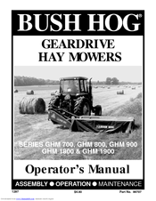 Bush Hog GHM 900 SERIES Operator's Manual