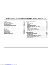 Cadillac 2010 Escalade ESV Owner's Manual