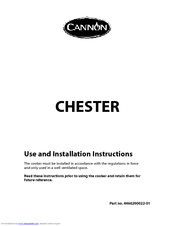 Cannon CHESTER 10548G MK2 Use And Installation Instructions