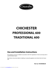 Cannon CHICHESTER 10420G Use And Installation Instructions