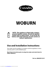 Cannon WOBURN 10565G Use And Installation Instructions
