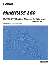 Canon MultiPASS L60 Software User's Manual