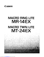 Canon Macro Ring Lite MR-14EX Instructions Manual