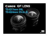 Canon TS-E 24mm f/3.5L Instructions Manual