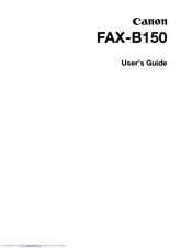 Canon FAX-B150 Bubble Jet User Manual
