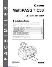 Canon MultiPASSTM C50 Installation Manual