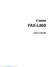 Canon FAX-L800 User Manual