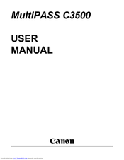 Canon MultiPASS C3500 User Manual