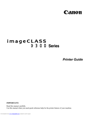 Canon imageCLASS D300 Series Printer Manual