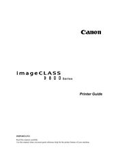 Canon imageCLASS D800 Series Printer Manual