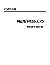 Canon MULTIPASS C75 User Manual
