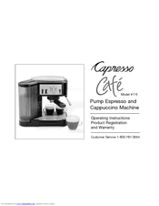 Capresso Cafe 115 Operating Instructions Manual