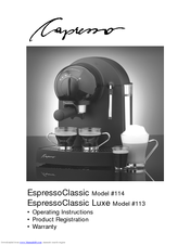 Capresso Espresso Classic Luxe 113 Operating Instructions Manual