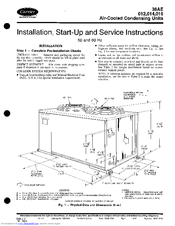 Carrier 38AE Installation, Start-Up And Service Instructions Manual