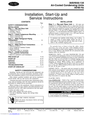 Carrier 38AH134B Installation, Start-Up And Service Instructions Manual